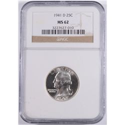 1941-D WASHINGTON QUARTER NGC MS-62
