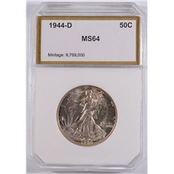 1944-D WALKING LIBERTY HALF DOLLAR PCI MS-64