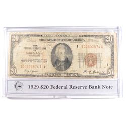 1929 $20 NATIONAL MINNEAPOLIS, MN