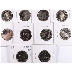 (10) (S) PF WASHINGTON QUARTERS (02TN, 02 LA, 02 IN, 02 OH, 02 MS, 03 AL, 03 MO,