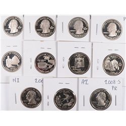 (11) (S) PROOF WASHINGTON QUARTERS (08 NM, 08 AK, 08 HI, 08 OK, 08 AZ, 09 PR, 09