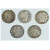 Image 1 : (5) 1896 BARBER HALF DOLLARS AG/G