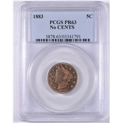 1883 N/C PROOF V-NICKEL PCGS PR-63