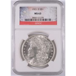 1921-D MORGAN DOLLAR NGC MS-63