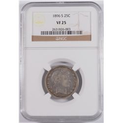1896-S BARBER QUARTER NGC VF-25