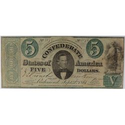 1861 $5 CONFEDERATE STATES OF AMERICA (T-33)