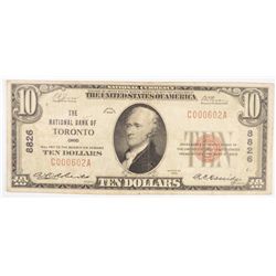1929 $10 NATIONAL TORONTO, OH #8826