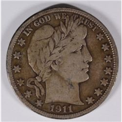 1911 BARBER HALF DOLLAR, VF