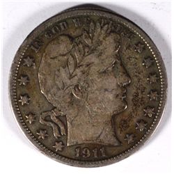 1911 BARBER HALF DOLLAR, VF
