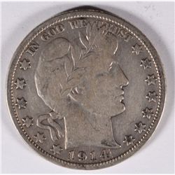 1914-S BARBER HALF DOLLAR, VF