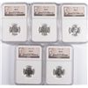 Image 1 : LOT OF ( 5 ) 1963 ROOSEVELT DIMES, ALL NGC MS-65