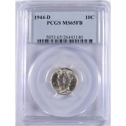 1944-D MERCURY DIME, PCGS MS-65 FB