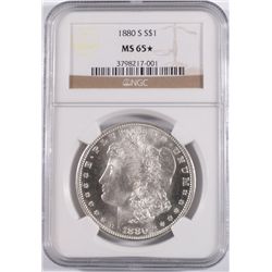 1880-S MORGAN SILVER DOLLAR, NGC MS-65* STAR! VERY FLASHY, LOOKS 66