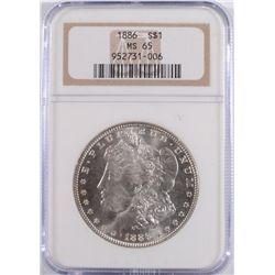1886 MORGAN SILVER DOLLAR, NGC MS-65