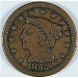 1855 LARGE CENT F/VF
