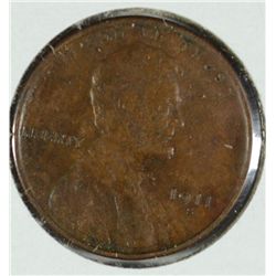 1911-S LINCOLN CENT XF-45