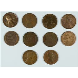 (10) 1911-S LINCOLN CENTS AG