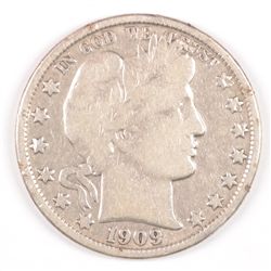 1909-O BARBER HALF DOLLAR VF