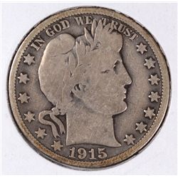 1915 BARBER HALF DOLLAR VG/F