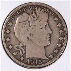1915-S BARBER HALF DOLLAR VF-25