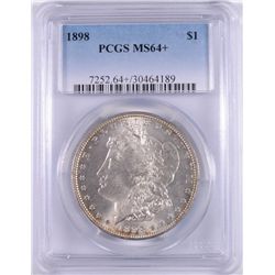 1898 MORGAN SILVER DOLLAR, PCGS MS-64+