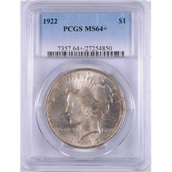 1922 PEACE SILVER DOLLAR, PCGS MS-64+
