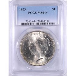 1923 PEACE SILVER DOLLAR, PCGS MS-64+