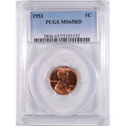 1953 LINCOLN CENT, PCGS MS-65 RED