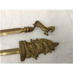4 Vintage Brass Letter Openers