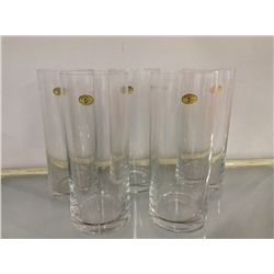 5 Tall Bohemian (Czechoslovakian) Glass Vases (10" high, 4" diameter)