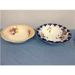 2 Antique Porcelain Washbowls