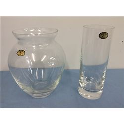 2 Bohemian (Czechoslovakian) Glass Vases