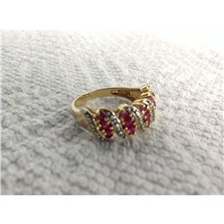 Sterling Silver Ring With 15 Genuine Grade A1 (Size 8)