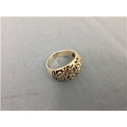 Vintage Sterling Silver Flower Cut-Out Ring (size 8.75)
