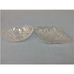 2 Older Crystal Bowls (7.25" and 6.25" long)