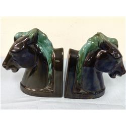 Pair of Blue Mountain Pottery Horse Head Book Ends