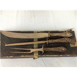 Antique Silver Plate Carving Set