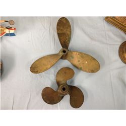 1 Large and 1 Small Solid Brass Propellers