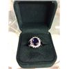 Image 1 : Designer Rhodium Plated Ring With Blue and Clear Swarovski Crystals (size 5.75)