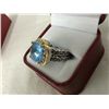 Image 2 : Designer Rhodium Plated Ring With Blue and Clear Swarovski Crystals (size 7)