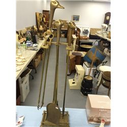 Vintage Brass Fireplace Set
