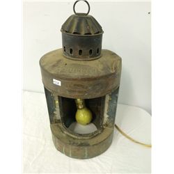 Antique Stern Brass Lantern (lens missing) (electrified)