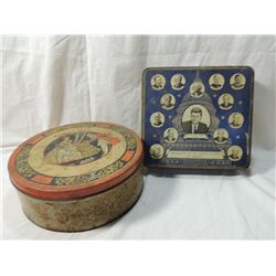 LOT 2 VINTAGE DECORATIVE TINS