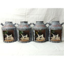 LOT 4 FARM COW MILK JUG DECORATIVE WALL HANGING