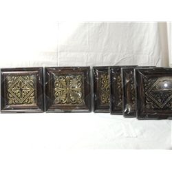 6 DECORATIVE SQUARE TIN WALL HANGING