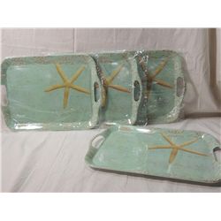 LOT 4 STARFISH SERVING TRAYS