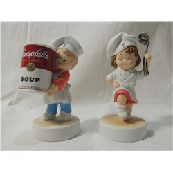 LOT 2 2003 CAMPBELL SOUP GIRL & BOY FIGURINE