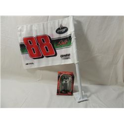 LOT 2 DALE EARNHARDT JR. ORNAMENT & WINDOW FLAG