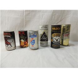 LOT 6 VINTAGE ASSORTED BEER CANS