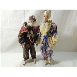 LOT 2 COURT JESTER CLOWN DOLLS